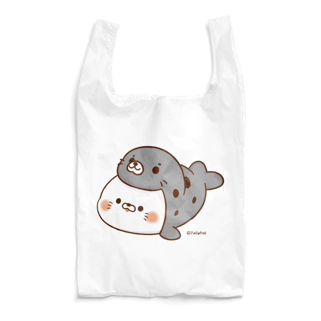 jellyfish@毒舌あざらしゲスくま公式の毒舌あざらし・ごまふ柄 Reusable Bag