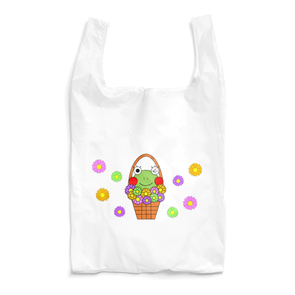 🐸かえるさんと仲間たち🐸のバスケットの中のかえるさん  Reusable Bag