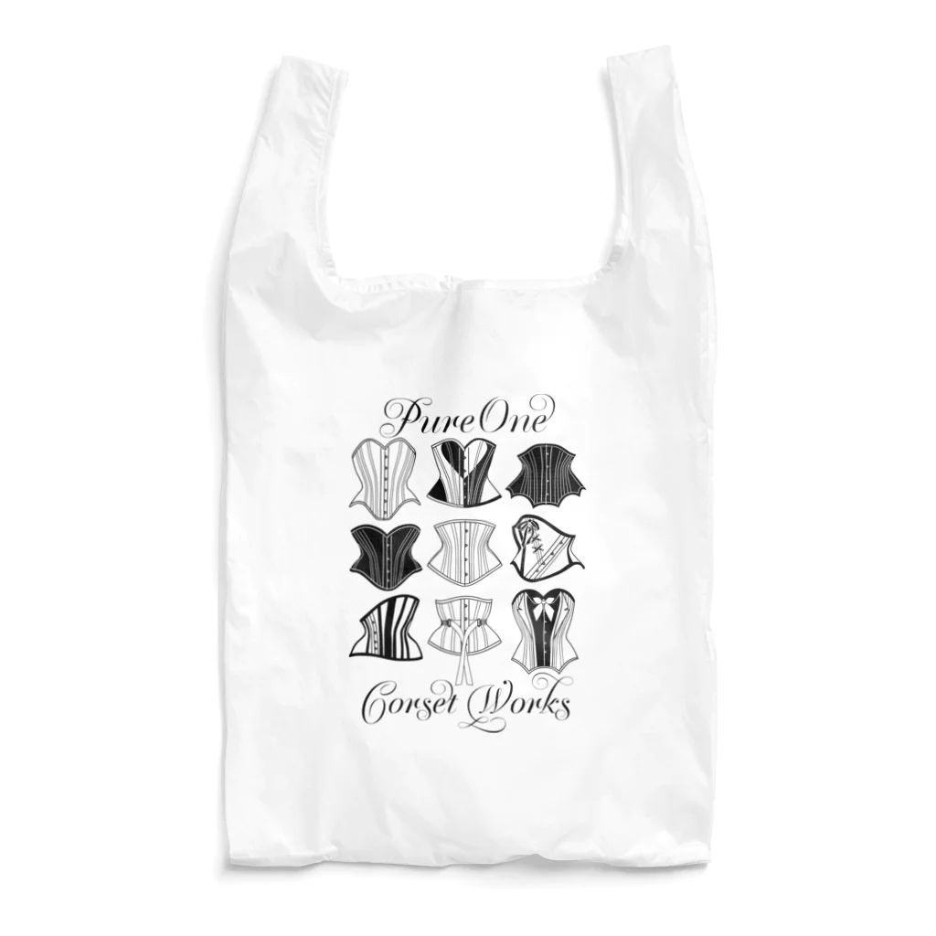 ピュアワン コルセット ワークスのカタログ柄（ブラックライン） Reusable Bag