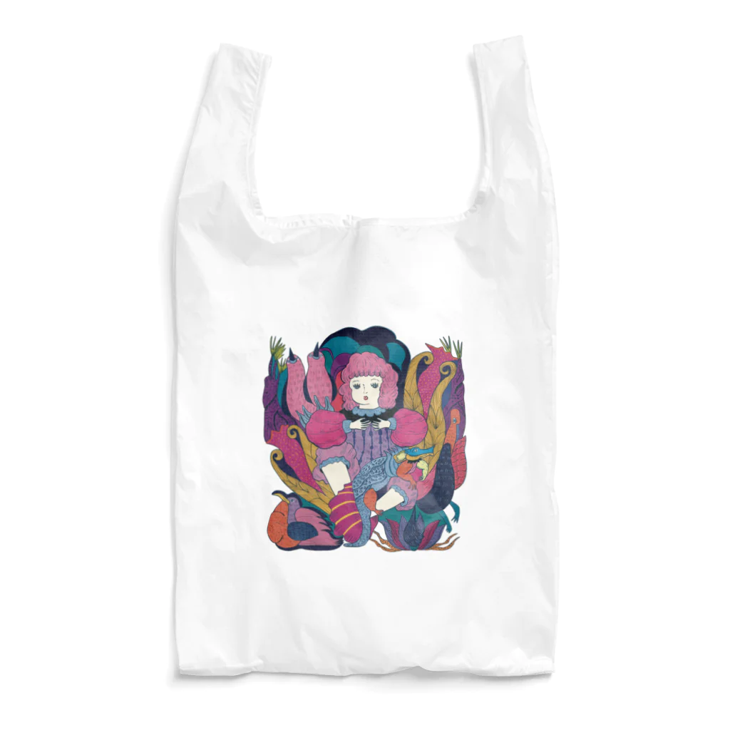 あおきさくら　の少女とイグアナ Reusable Bag