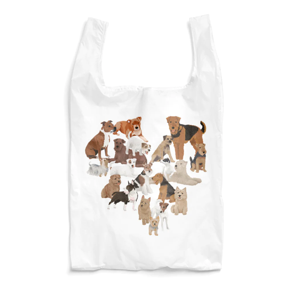 sayapochaccoのMy favorite terrier in the shape of a heart♥brown~beige~white エコバッグ