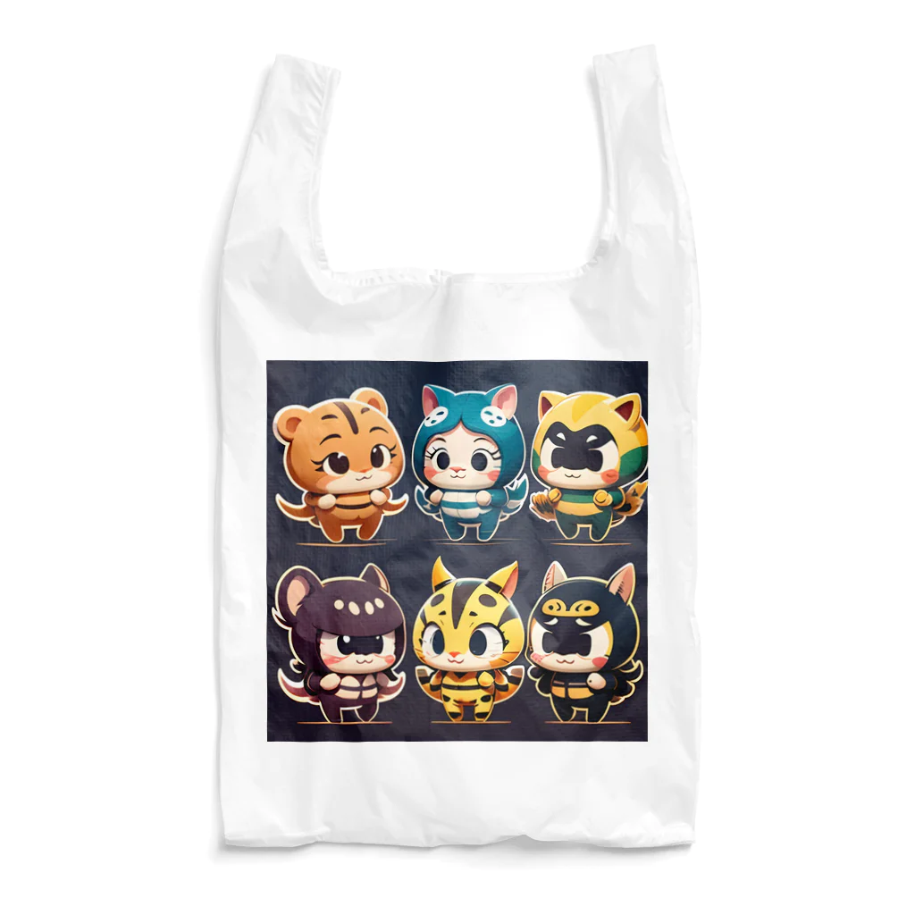 可愛い存在まじ癒しのイカネコレンジャーズ Reusable Bag