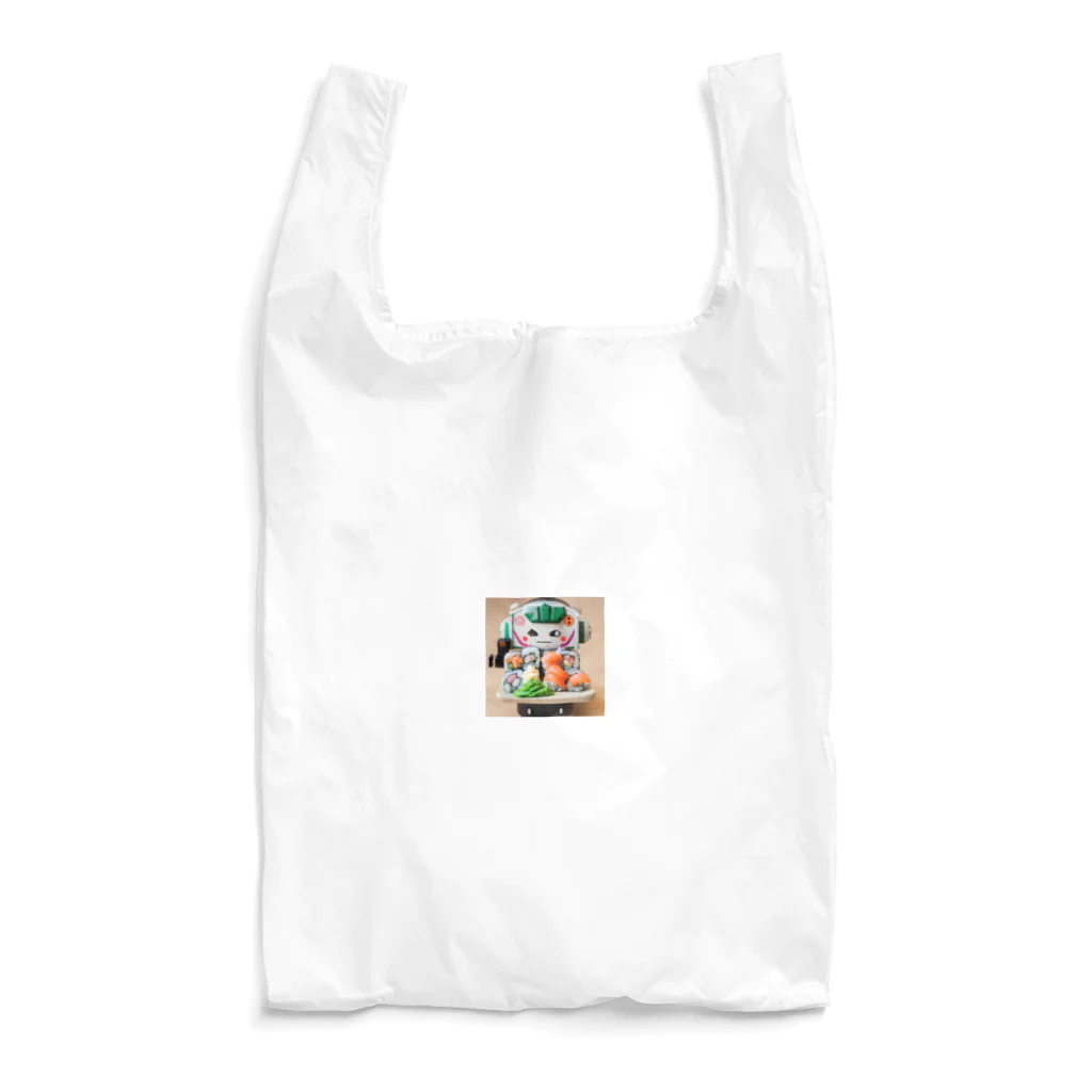 ネオ｜爆速AIクリエイターのお店のお寿司メカ×かわいいイラストグッズ Reusable Bag