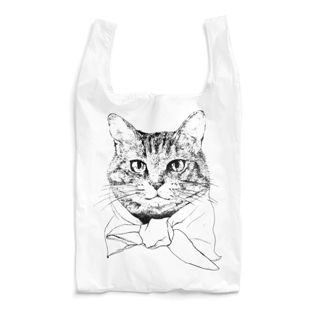 猫竹（nekotake)のペン画のしましま猫ちゃん Reusable Bag