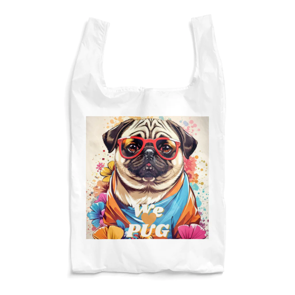 LEONのWe♥PUG　色彩（パグ大好き！） エコバッグ