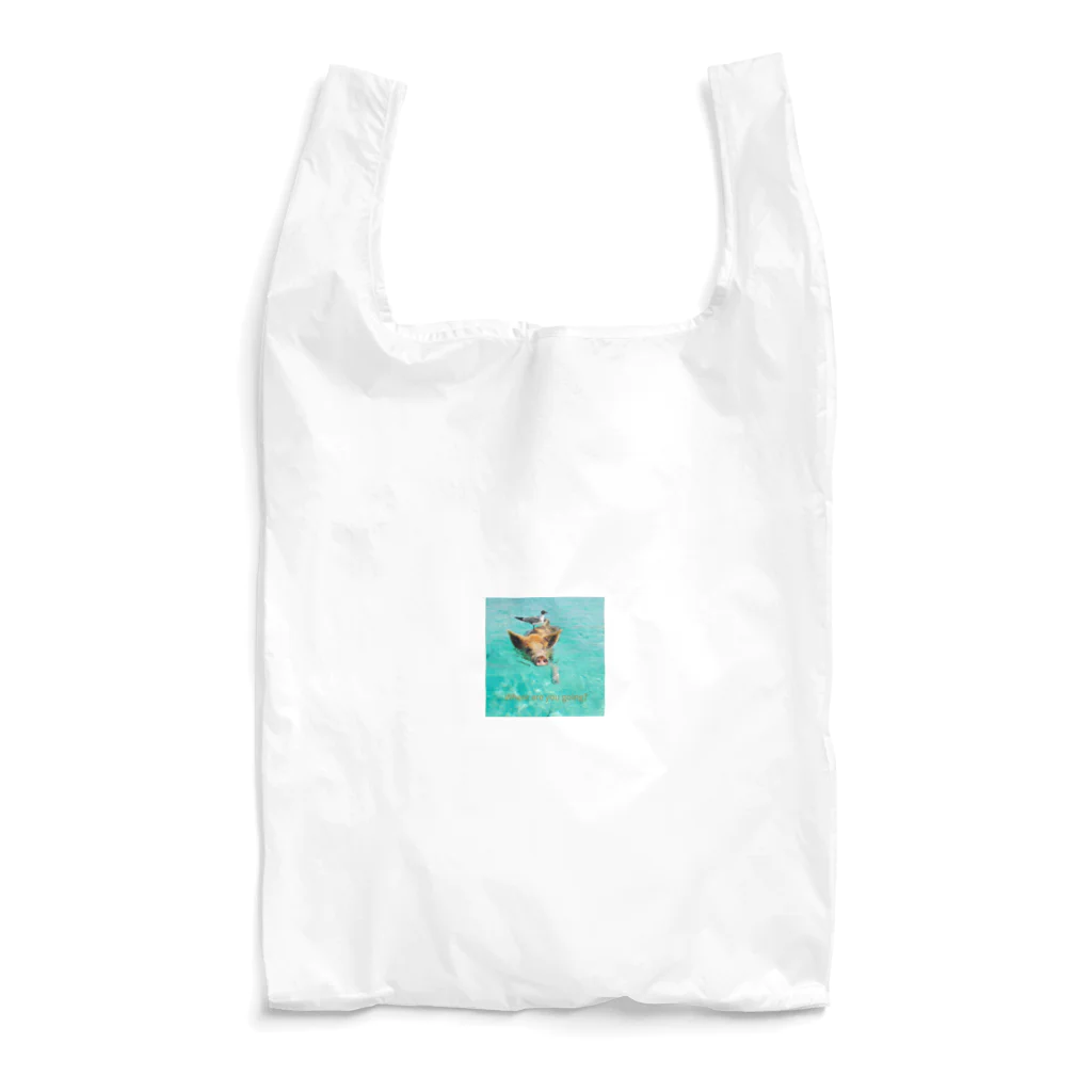 MOMOTAKAショップの海のかけら - ピグとバード Reusable Bag