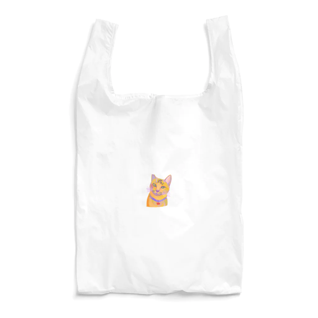 ネコフスキの鮮やかな凛々しい猫さんのイラストグッズ Reusable Bag