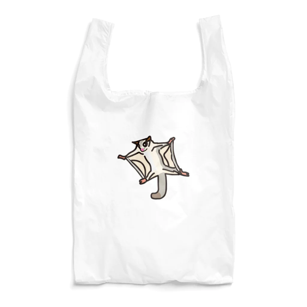 Hanagara animal cafeのモモンガと花柄アニマルカフェのロゴ入り。 Reusable Bag