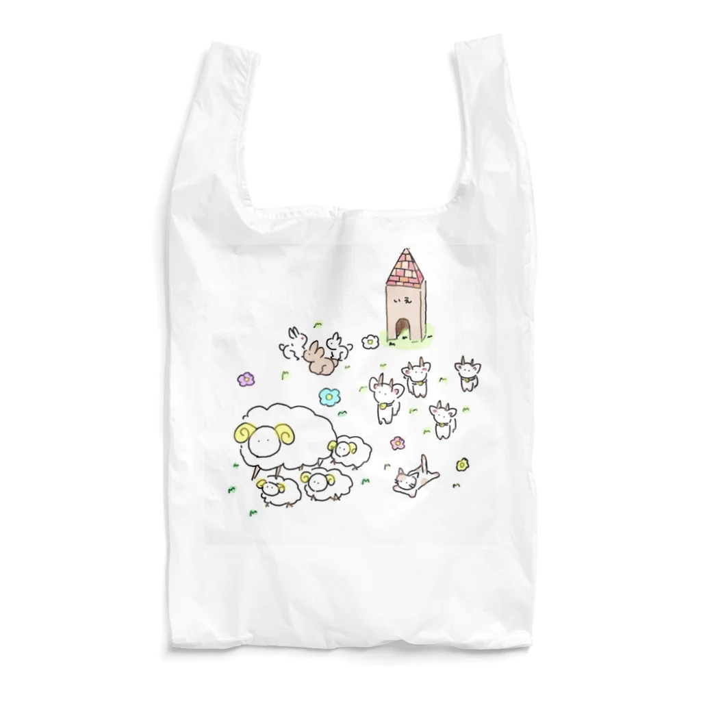 幸せの青い薔薇のぼくじょうのどうぶつ Reusable Bag