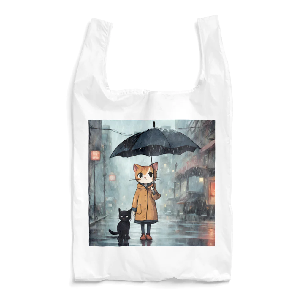 AI Creative Hub（AIクリエイティブハブ）の猫と傘 Reusable Bag