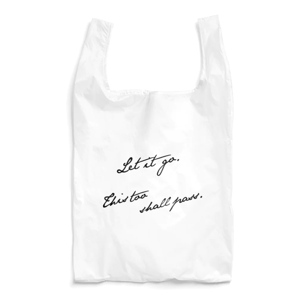 metao dzn【メタヲデザイン】のTHIS TOO SHALL PASS （script）（黒） Reusable Bag