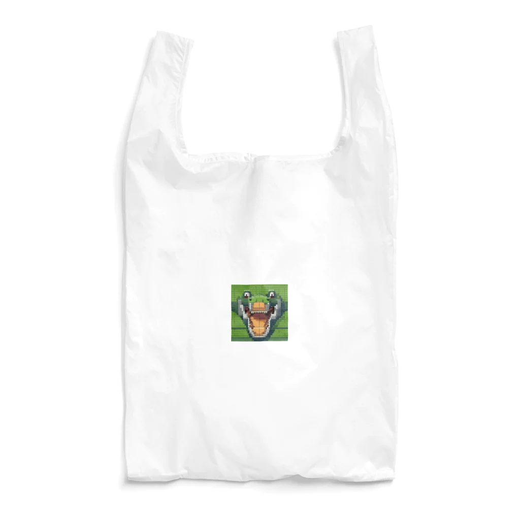 wonderful-lifeのピクセルで描かれたクールなワニ Reusable Bag