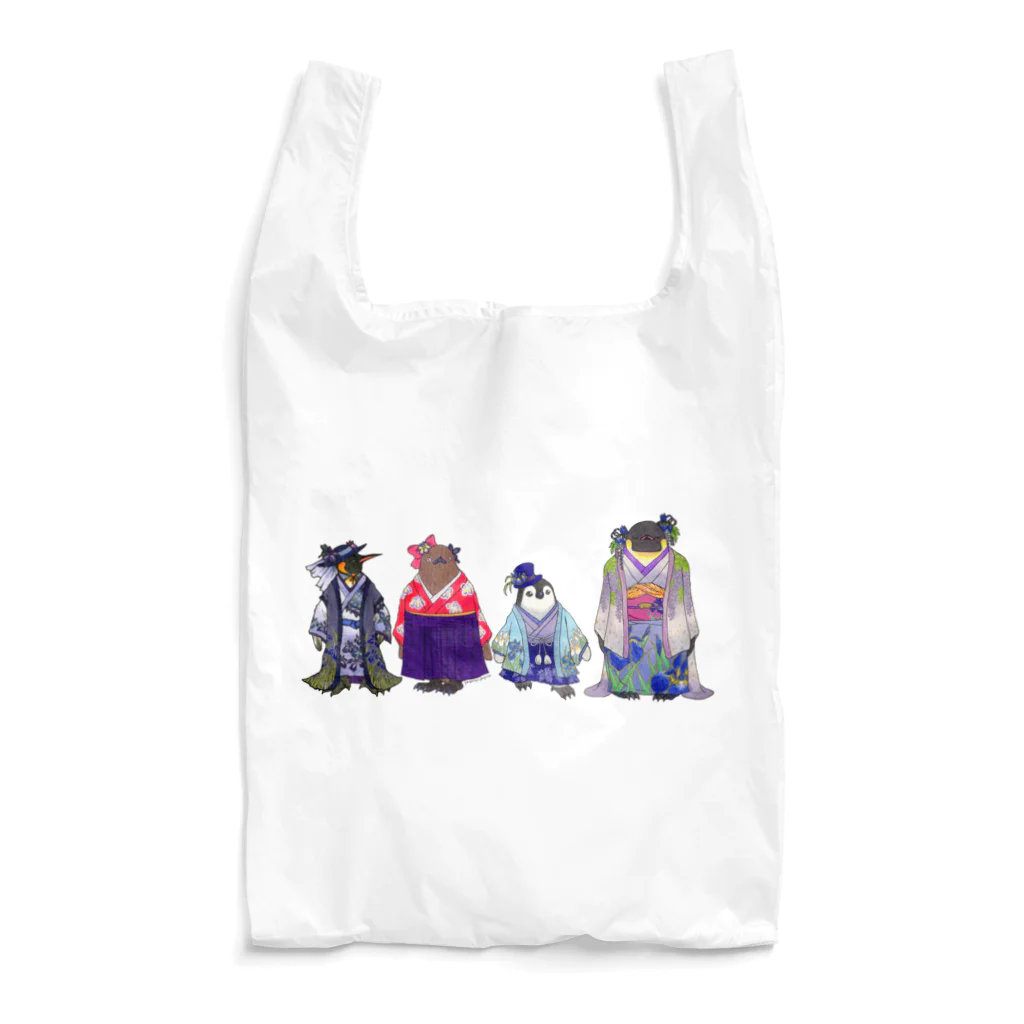 ヤママユ(ヤママユ・ペンギイナ)のいずれ菖蒲か杜若₋Aptenodytes Kimono Penguins- Reusable Bag