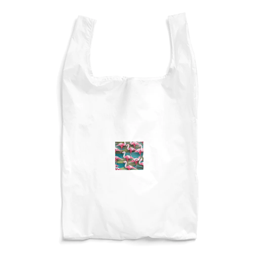 むささび工房のフラミンゴ折り紙風 Reusable Bag