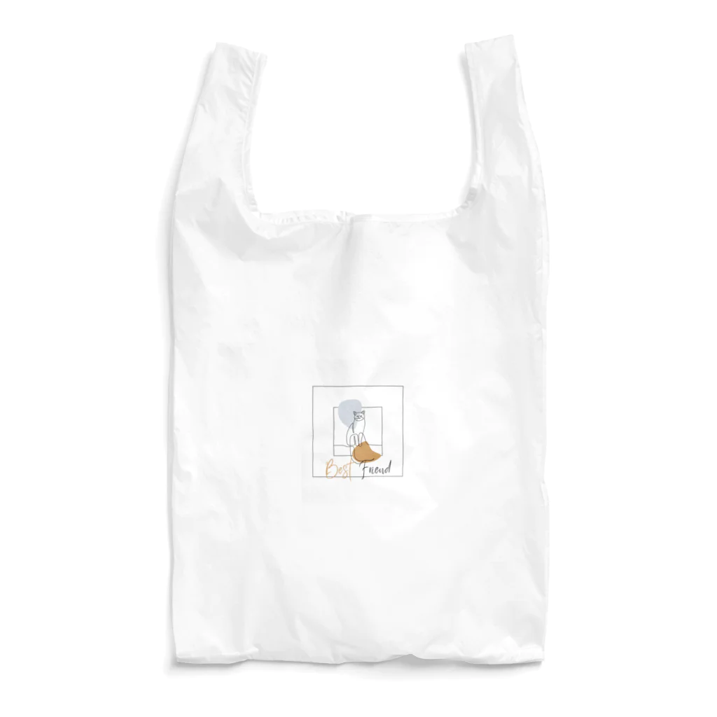 あいの猫のアトリエ: アートやクリエイティブな猫デザイン　文字「Best Friend」 Reusable Bag