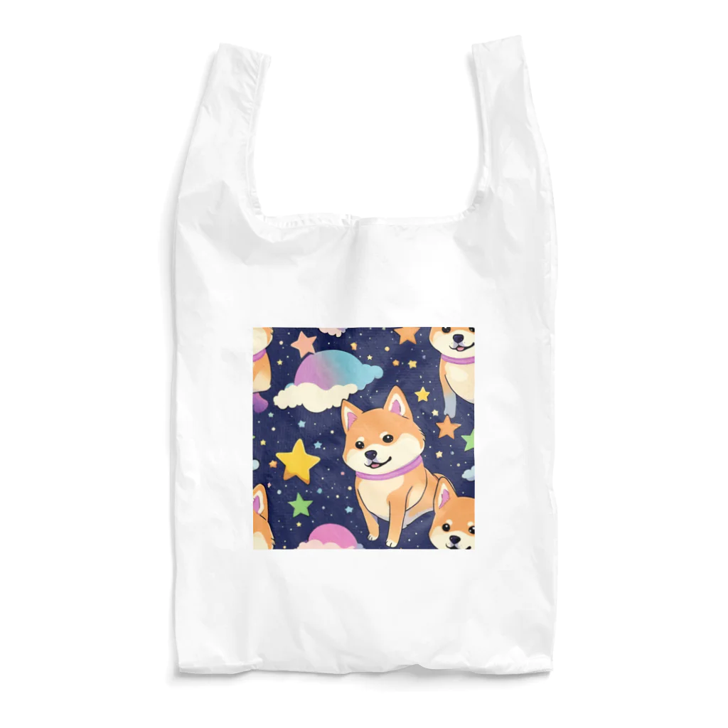 ゆんまるの夜空に柴犬 Reusable Bag