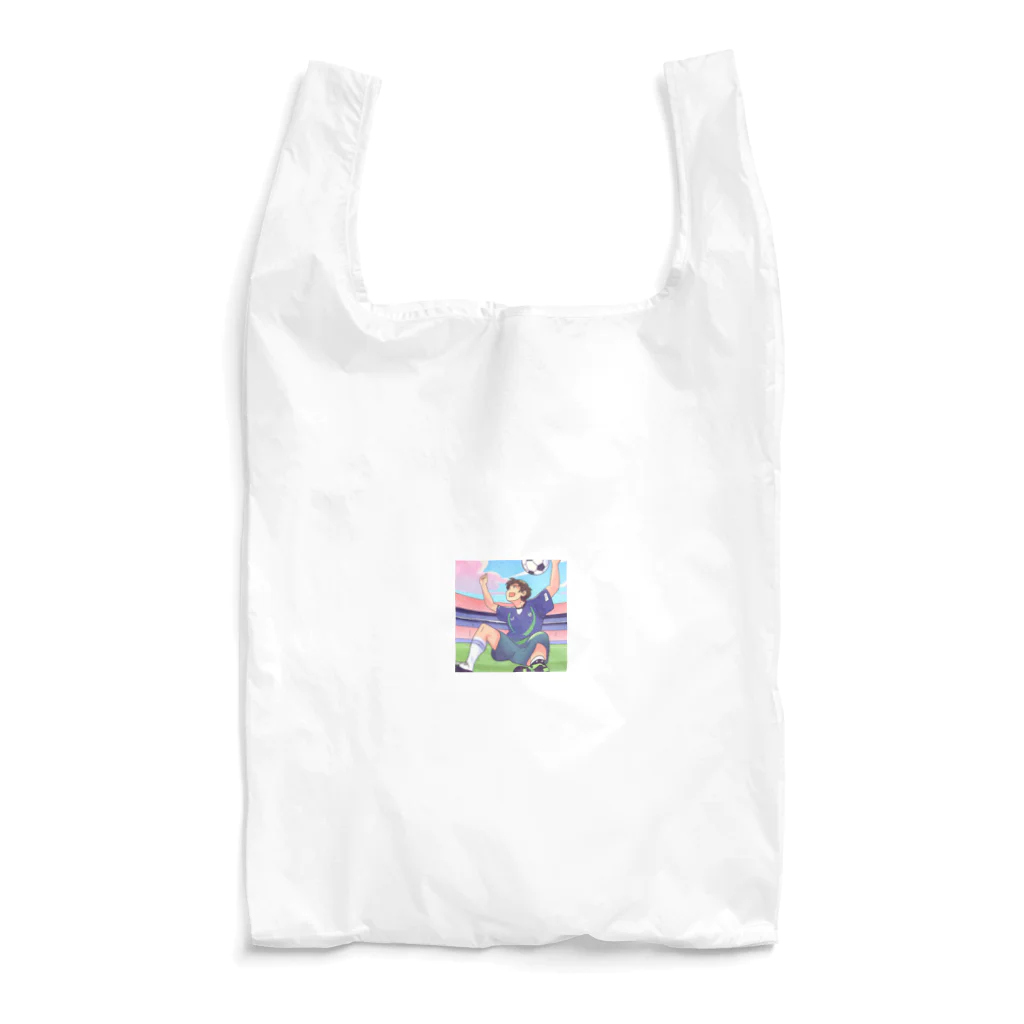 ほっこりグッズBASEのワールドカップ優勝を夢見るサッカー少年 Reusable Bag