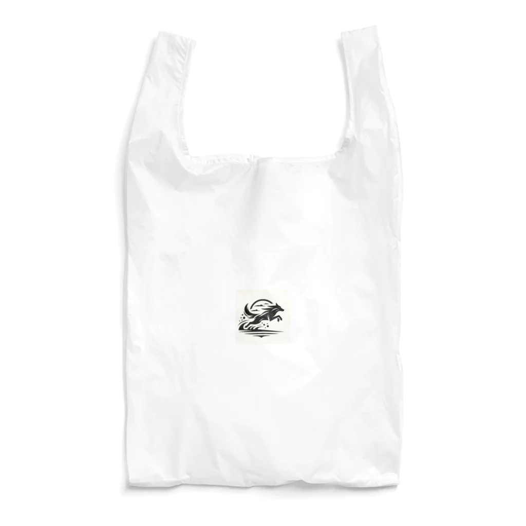 レインボーグリッターの獲物を狩るオオカミ Reusable Bag