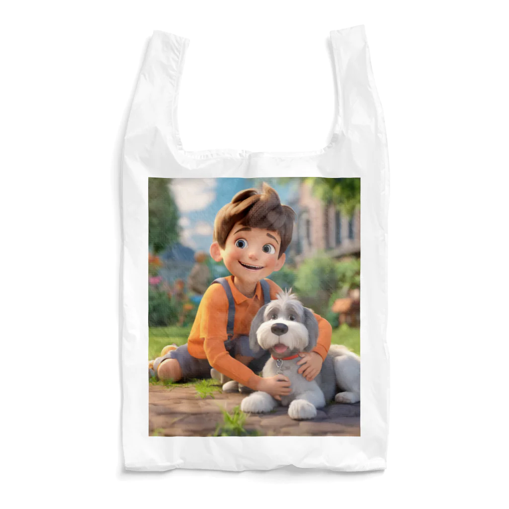 ワンダーワールド・ワンストップの男の子と愛らしいシュナウザー・ドッグ Reusable Bag