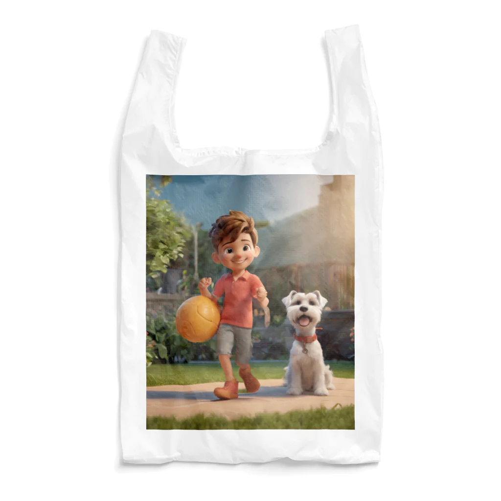 ワンダーワールド・ワンストップの男の子と愛らしいシュナウザー・ドッグ② Reusable Bag