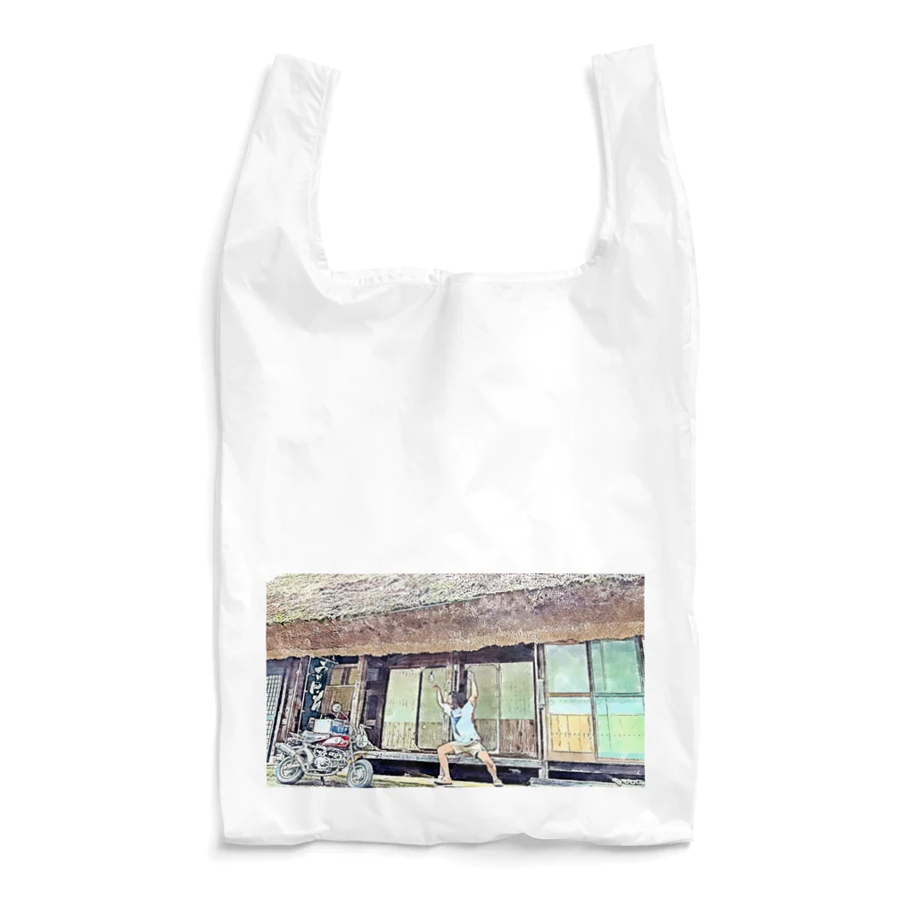 てんてけてんのバイクに威嚇する男 Reusable Bag