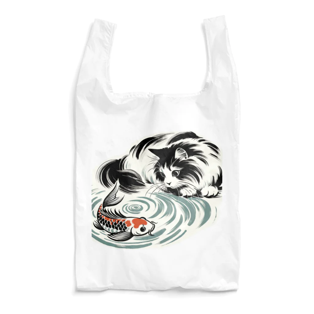 MakotOの猫と鯉（水墨画風） Reusable Bag
