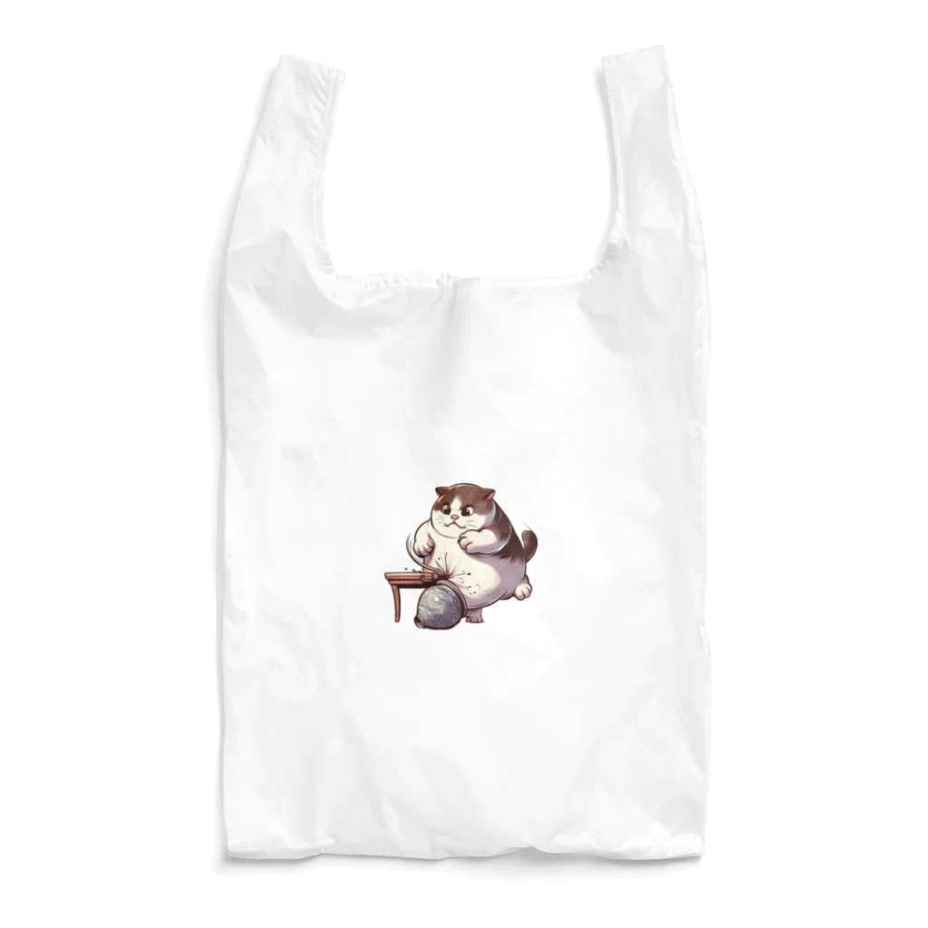 にゃんたれの怒っている太った猫 Reusable Bag