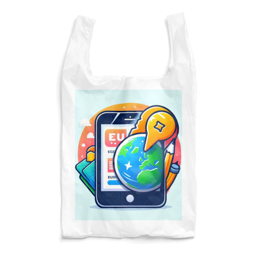 ワンダーワールド・ワンストップのスマホとユニークなキャラクター Reusable Bag