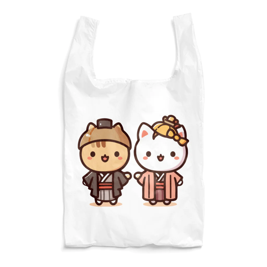 k-design-studioの初日の出くんと初詣ちゃん Reusable Bag