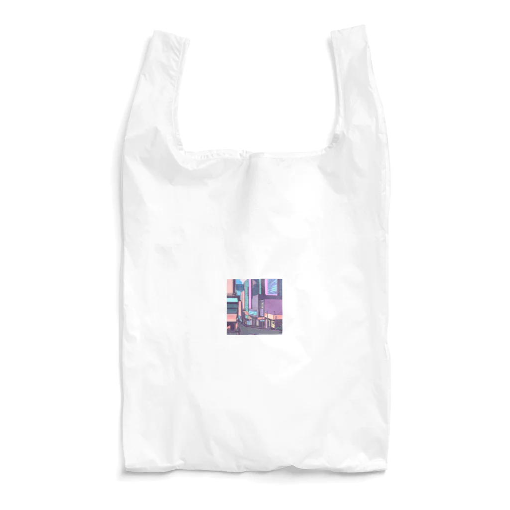 Chill_dreamのサイバーパンク風イラスト都市 Reusable Bag