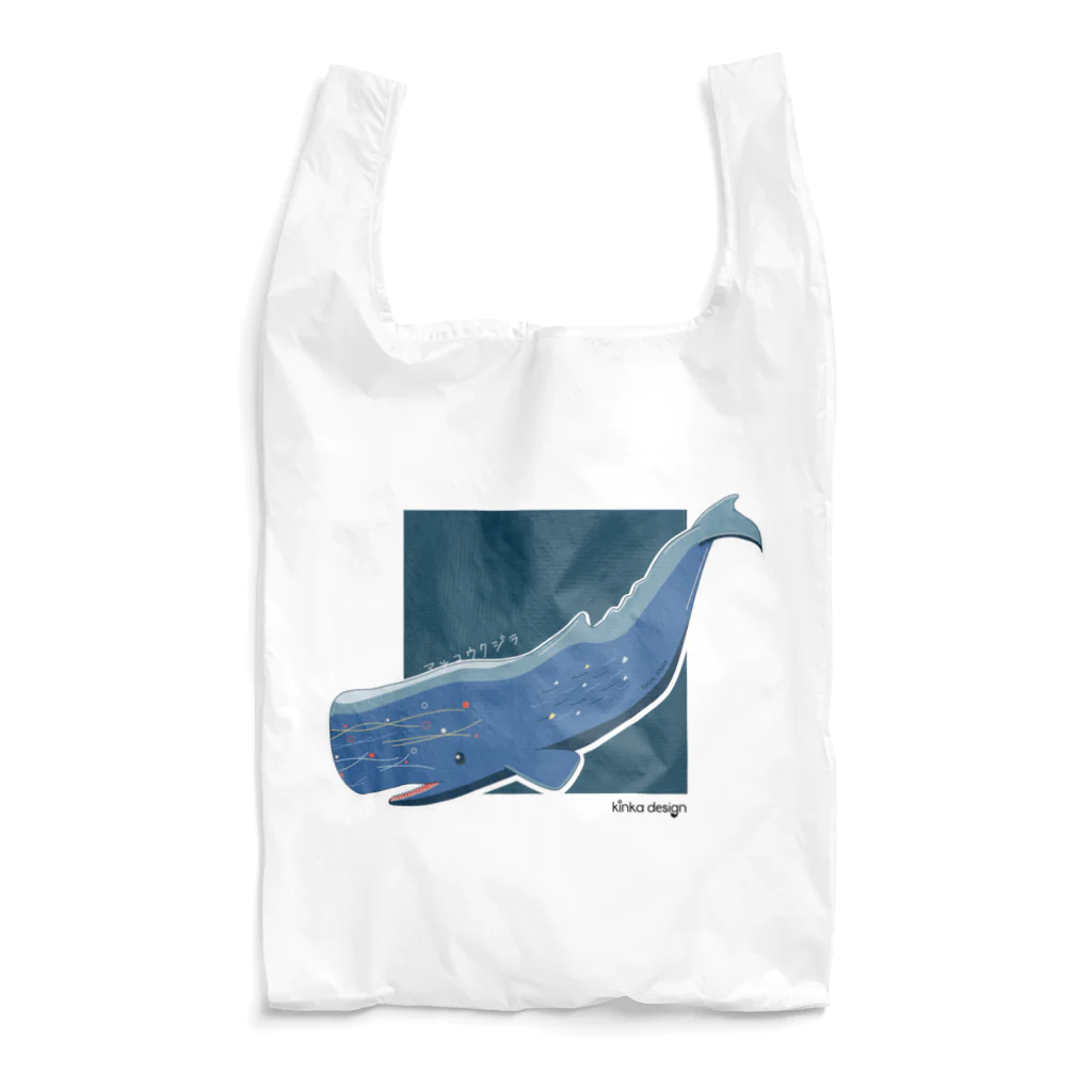 Kinkadesign うみのいきものカワイイShopのマッコウクジラの冒険 Reusable Bag