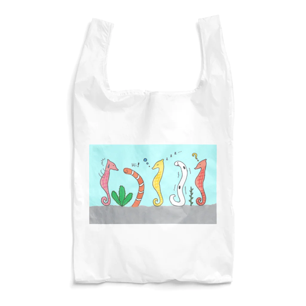 森図鑑の[森図鑑] 仲間に入れて（背景水色） Reusable Bag