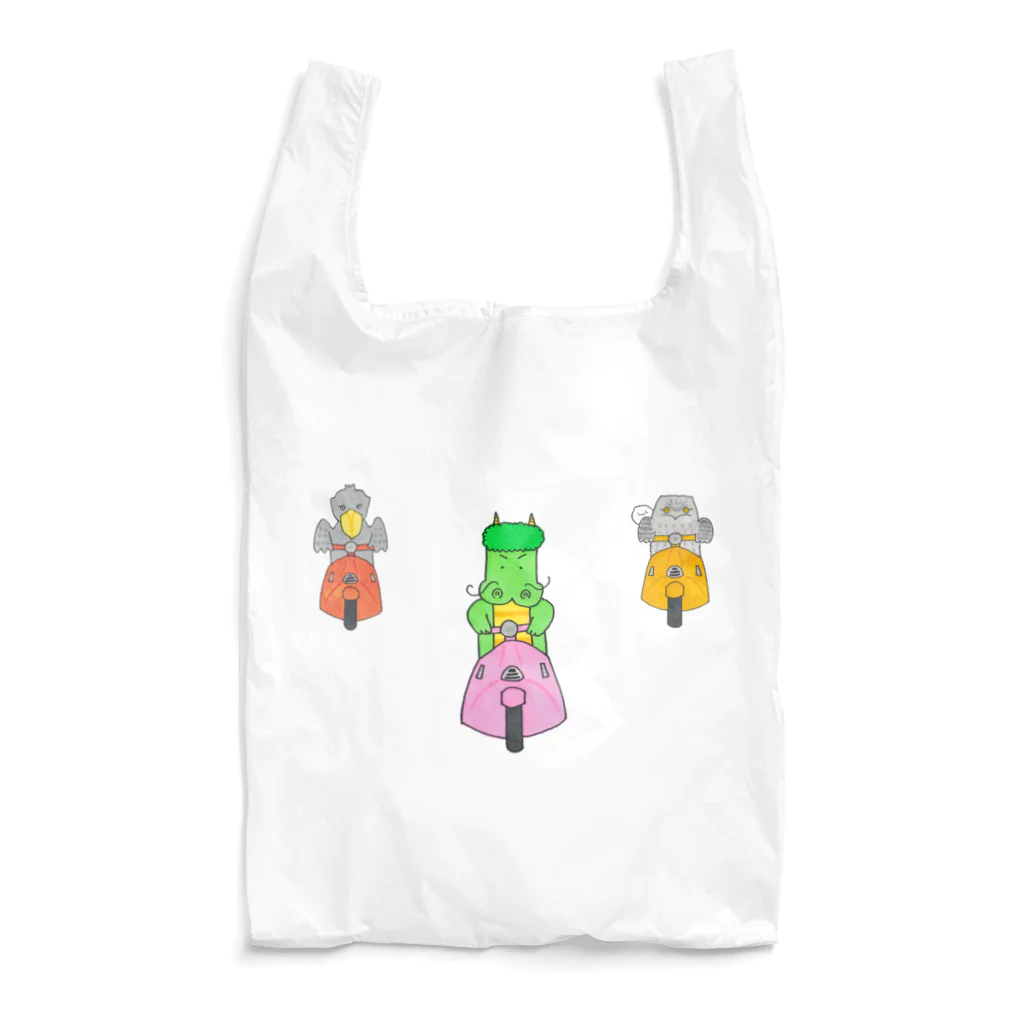 森図鑑の[森図鑑] 龍とハシビロコウとガマグチヨタカのツーリング Reusable Bag