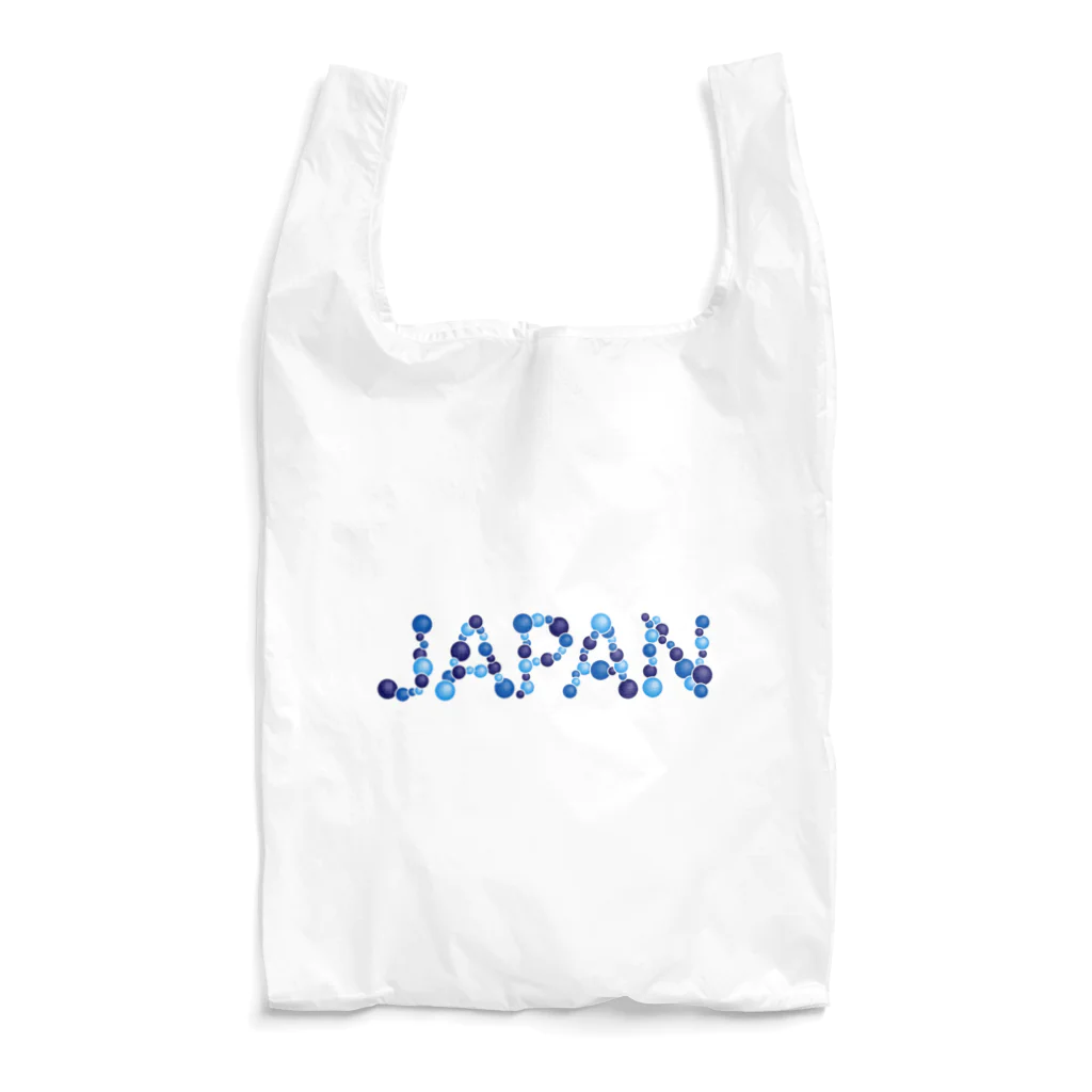 junichi-goodsのバルーン文字「JAPAN」（青色系） エコバッグ