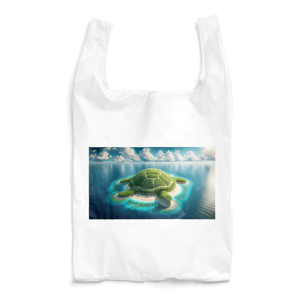 カメ・ロマンの海の島カメ Reusable Bag