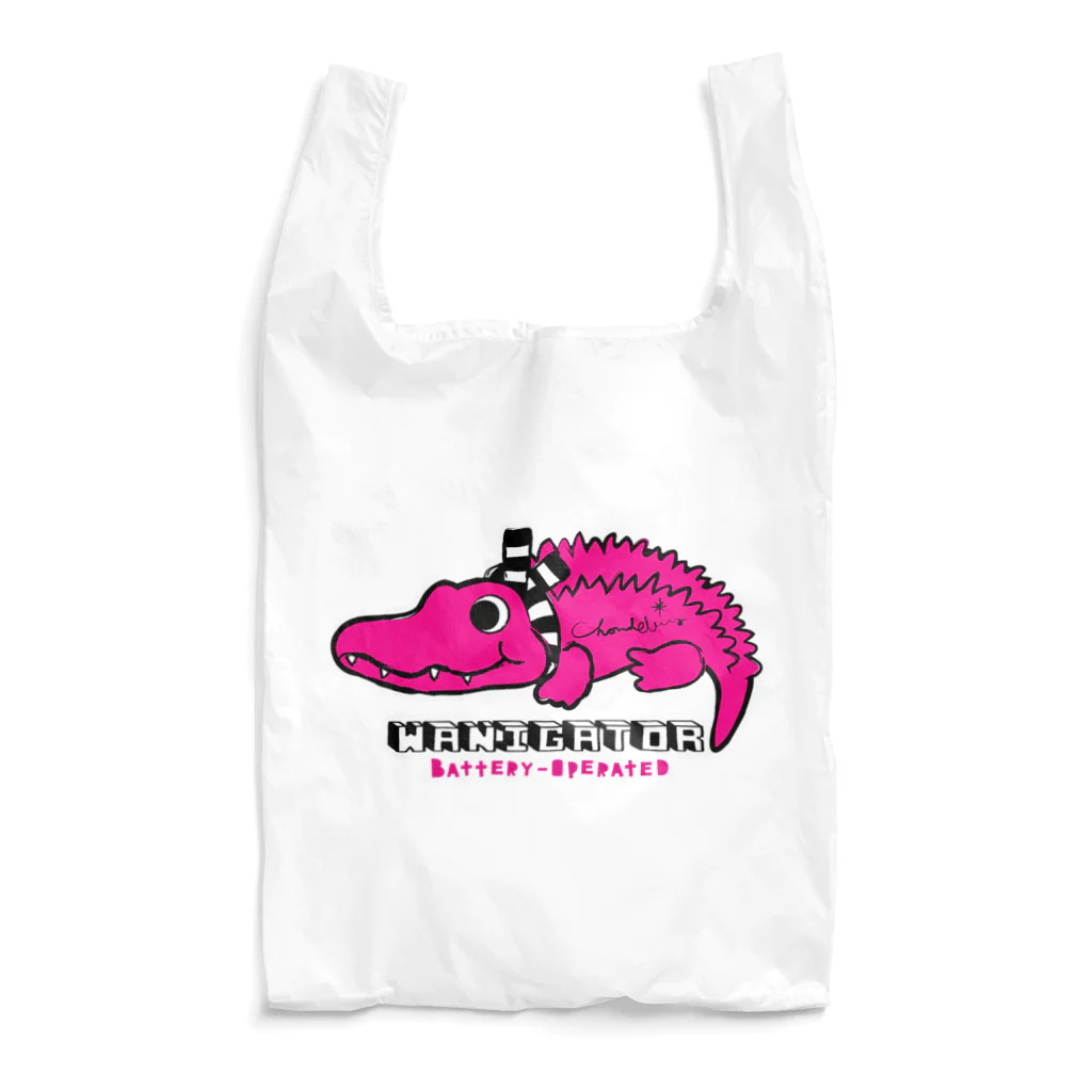 loveclonesのワニくん ピンク 0624 WANIGATOR ロゴ Reusable Bag