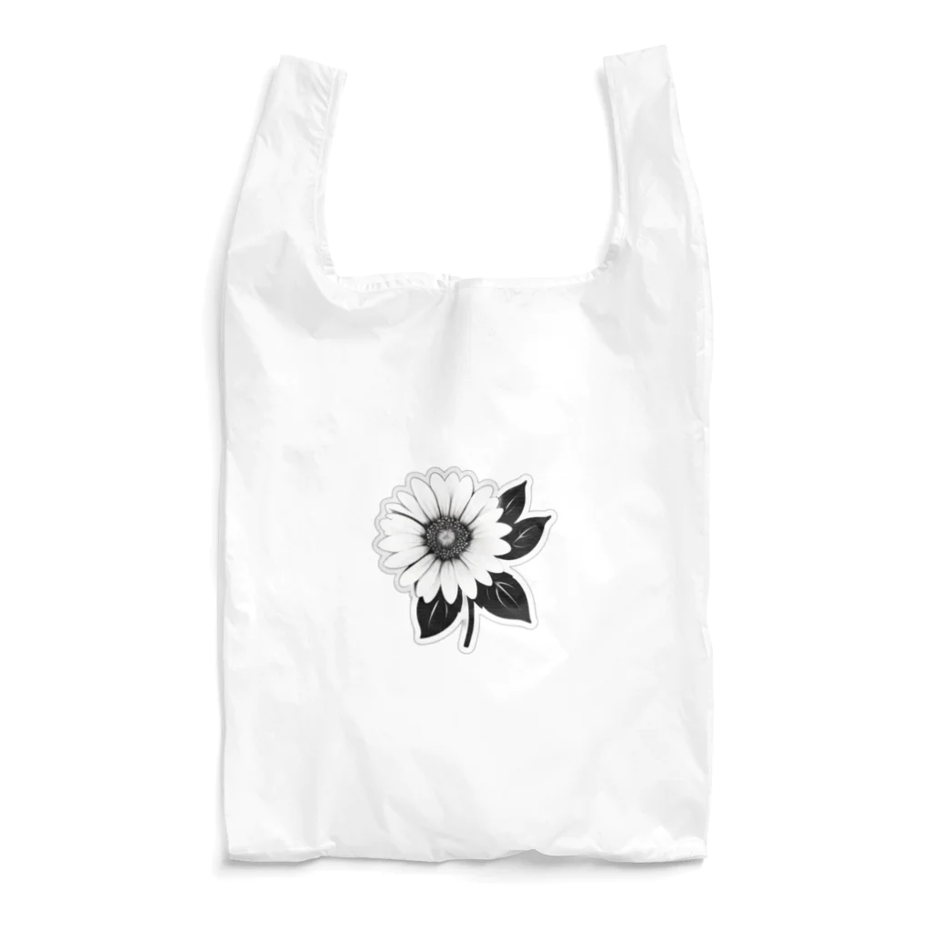 ファンシーTシャツ屋のモノクロマーガレット Reusable Bag