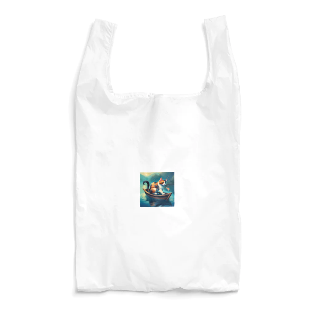 桜猫店-sakuraneko-の釣り猫君 Reusable Bag