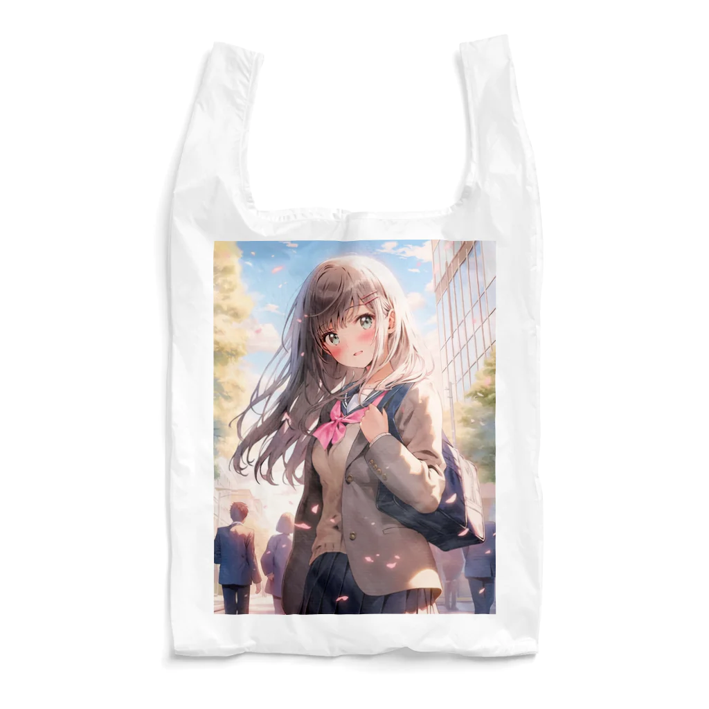 シロクマペンギンのブレザーセーラー服ミックス制服の女の子 Reusable Bag