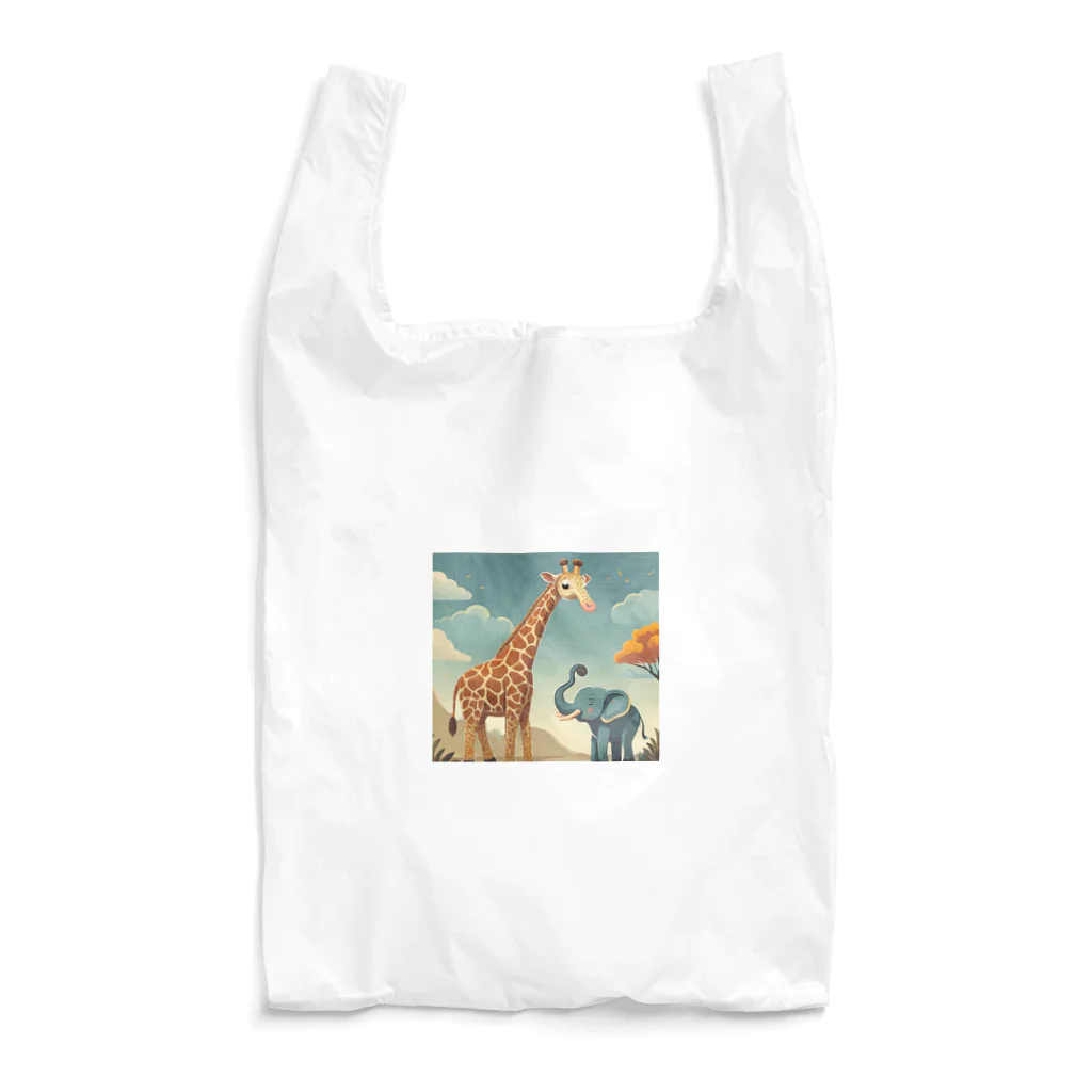 Happy Shopのキリンとゾウキラキラ② Reusable Bag