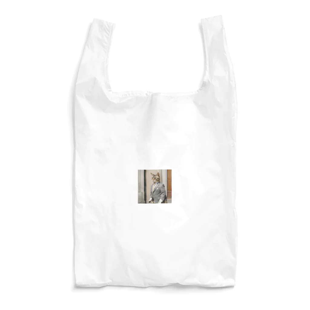 Hello_bananaのスーツねこ Reusable Bag