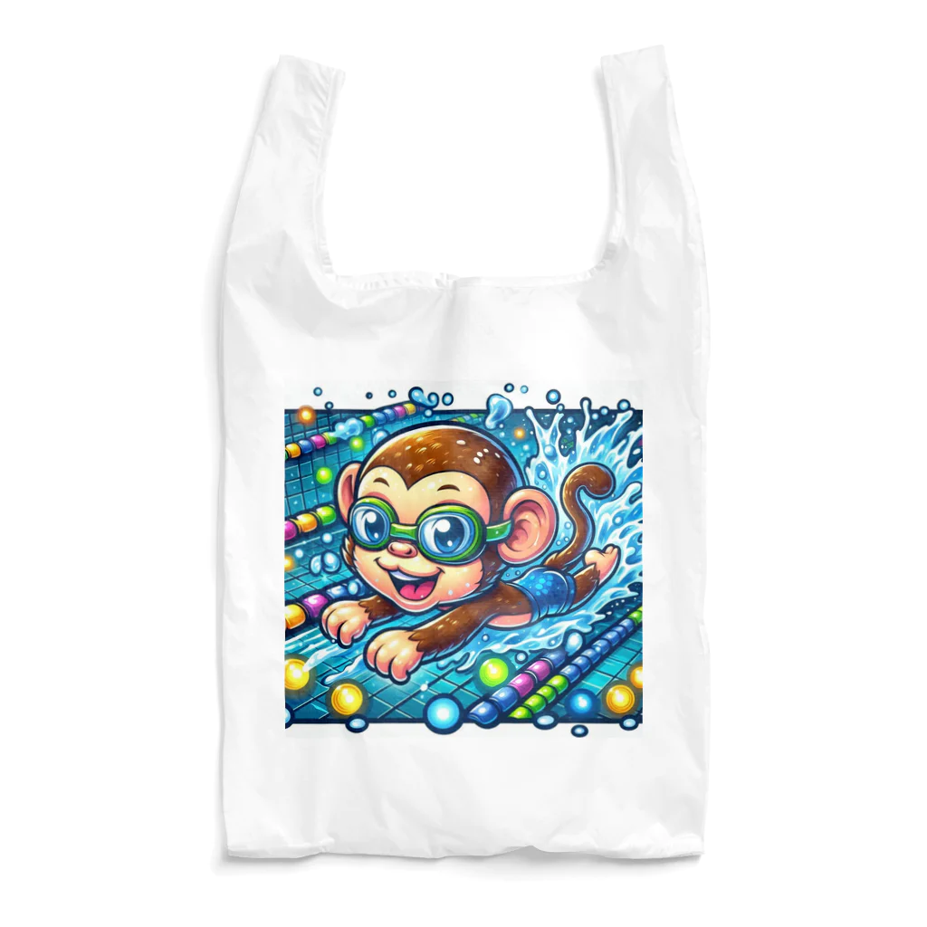 アニマルキャラクターショップのSwimming monkey Reusable Bag