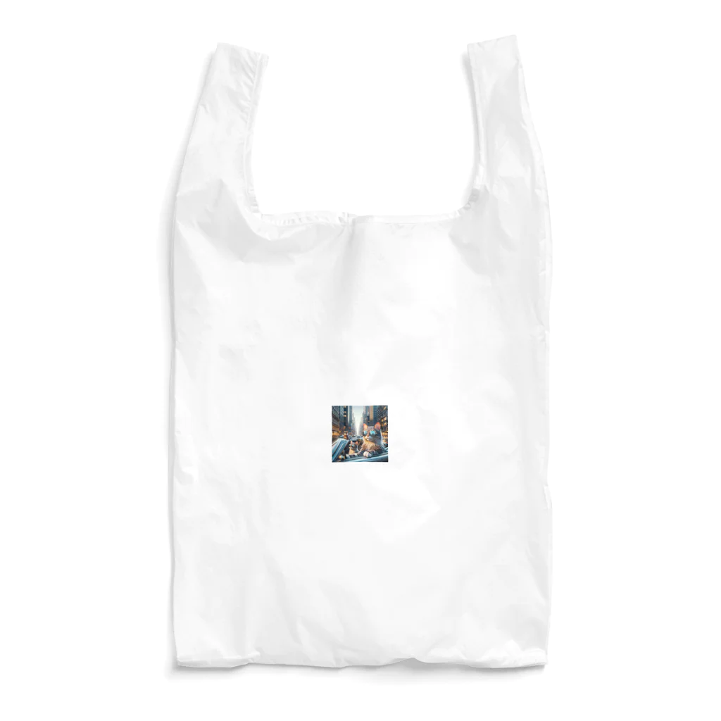 mitsuouの街中を運転する猫 Reusable Bag