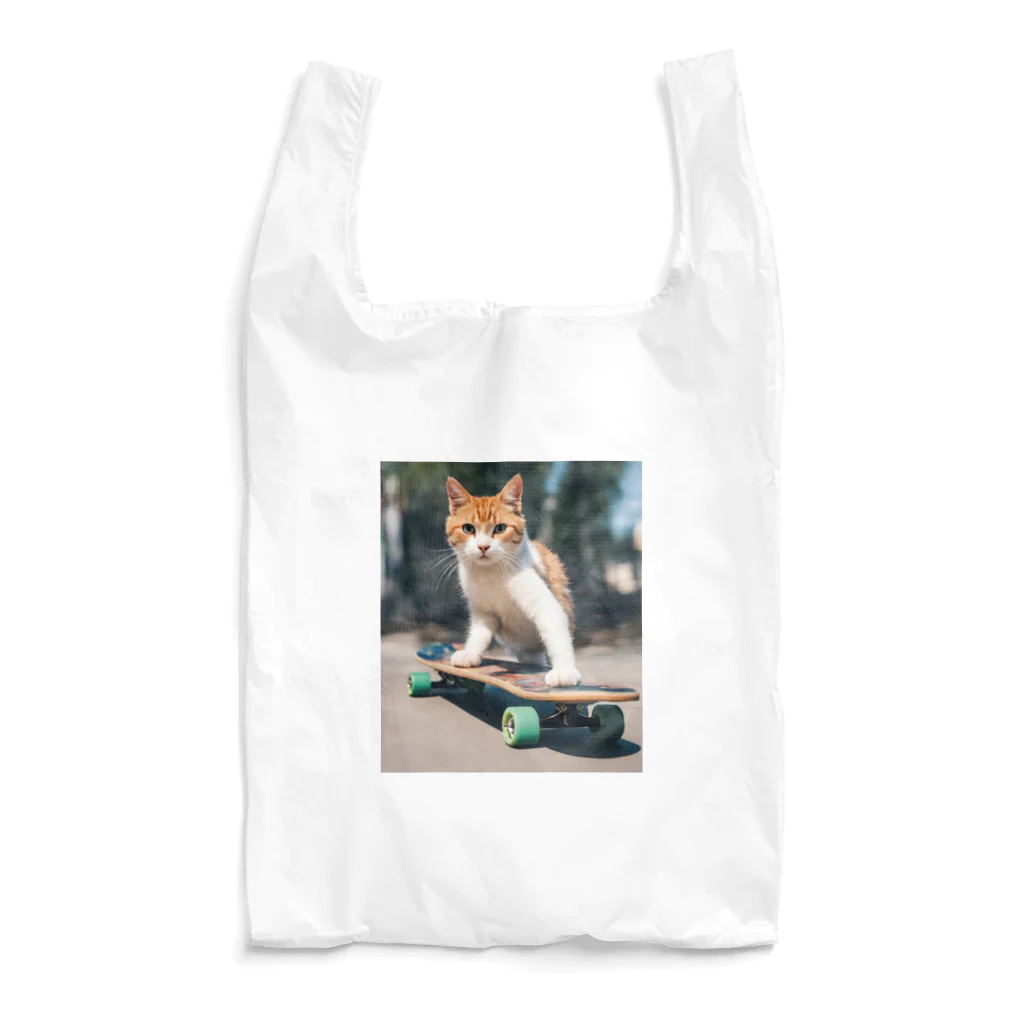 ゴーアップのa cat on the skateboard（スケボネコ） Reusable Bag