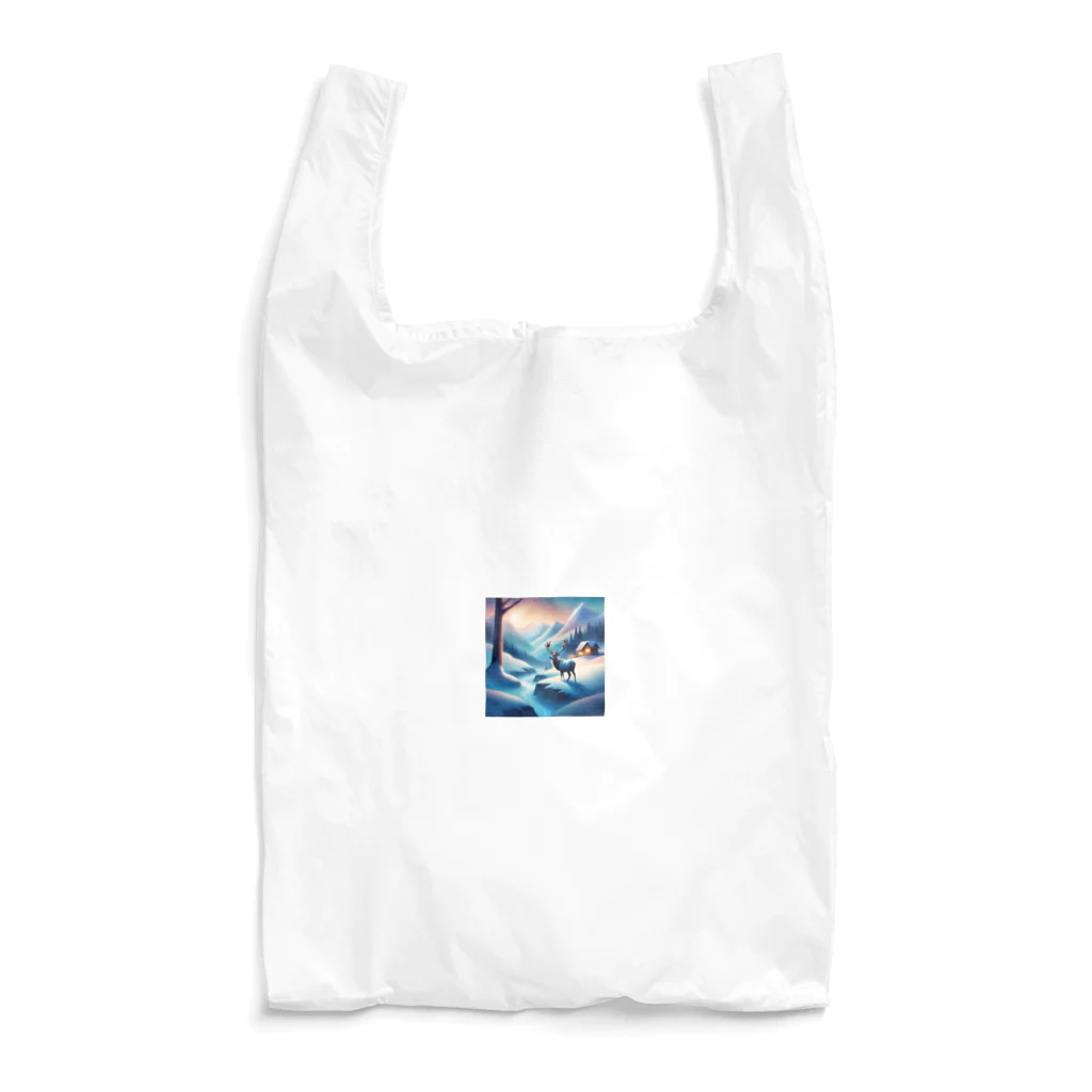 Passionista Lifestyle Emporium : 情熱的なライフスタイルエンポリウムの極光の冬景色とトナカイ Reusable Bag