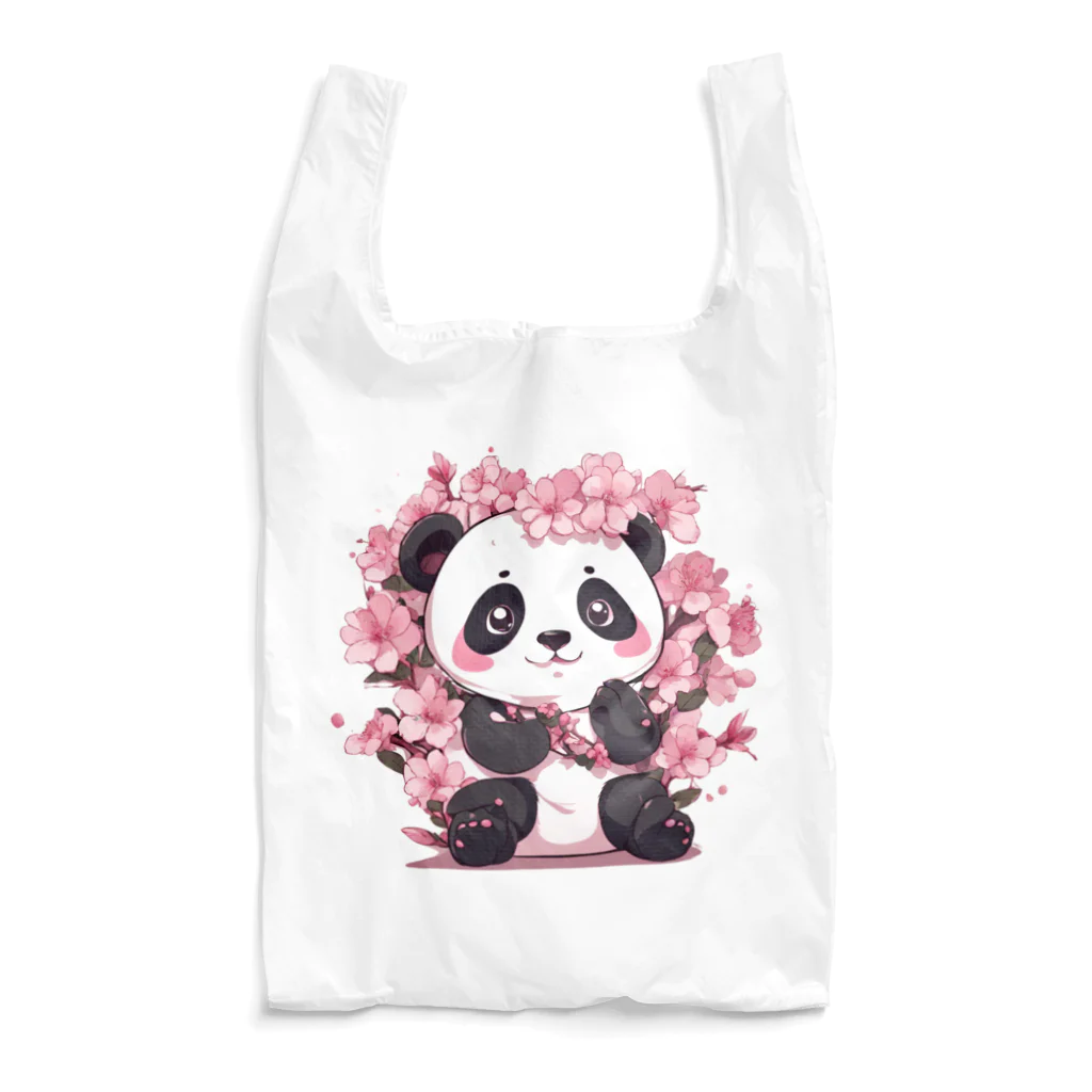 waterpandaの満開桜とパンダ Reusable Bag