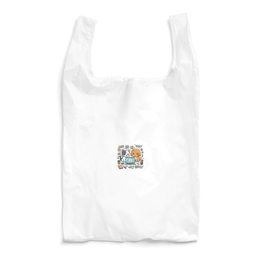 Iyashi_Nowの猫と犬のコラボ Reusable Bag