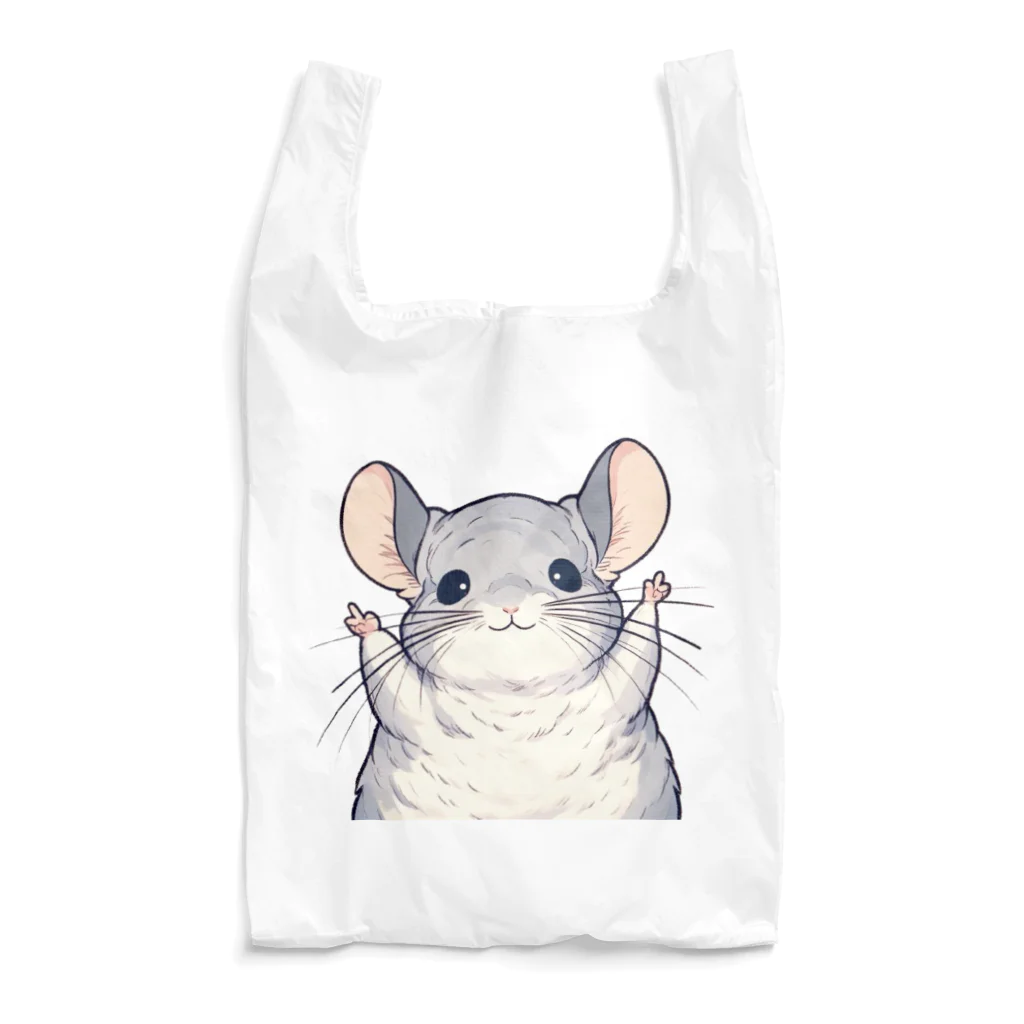 もふっとチンチラ🐭のばんざいチンチラ Reusable Bag