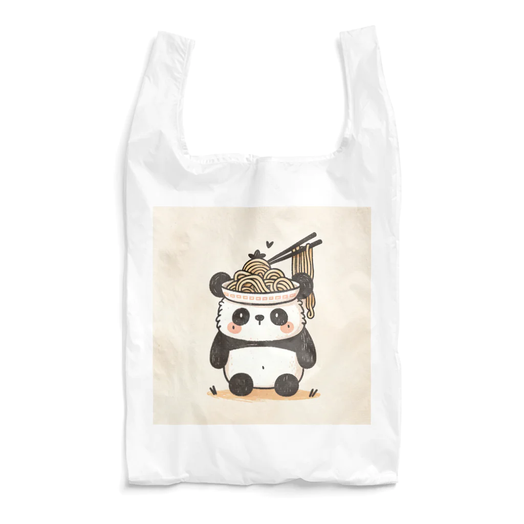 もぐふわアニマルズのふわふわパンダのラーメンワンダーランド Reusable Bag