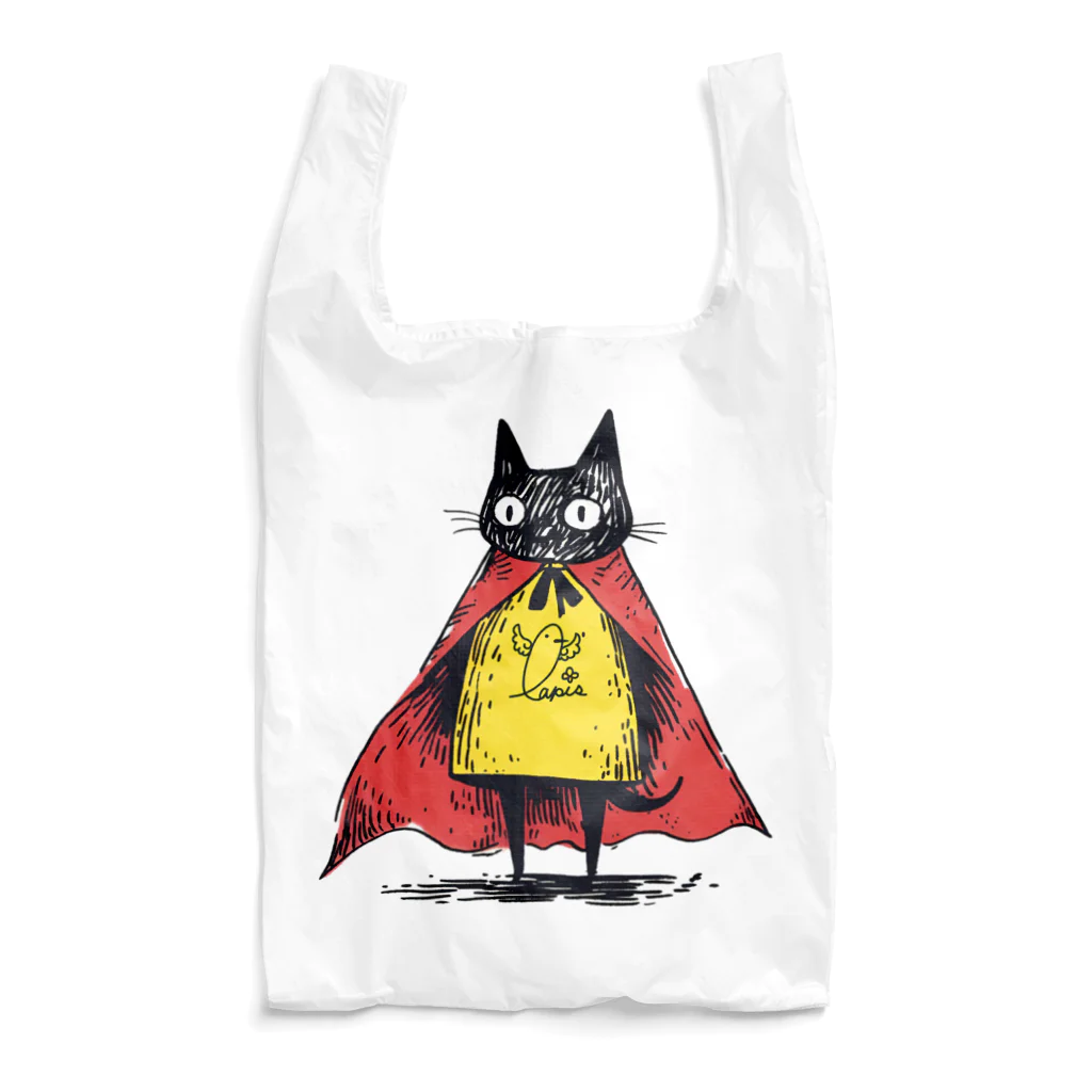 Lapis SHOPの黒猫ヒーロー Reusable Bag